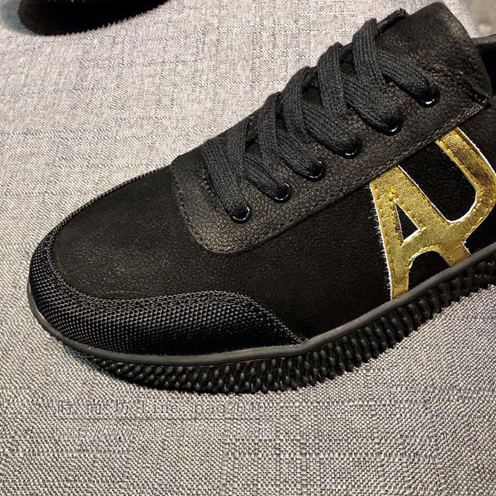 Armani男鞋 高端品質 品牌logo裝飾 荔枝紋牛皮 阿瑪尼低幫休閒男鞋  jpx1261